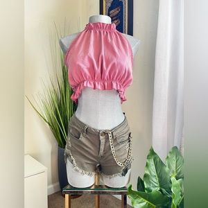 Stretch Denim Shorts ‼️gold chain not included ‼️